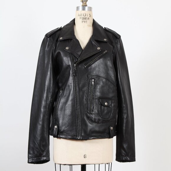 Whet Blu Anthony Black Leather Jacket - Picture 1 of 3